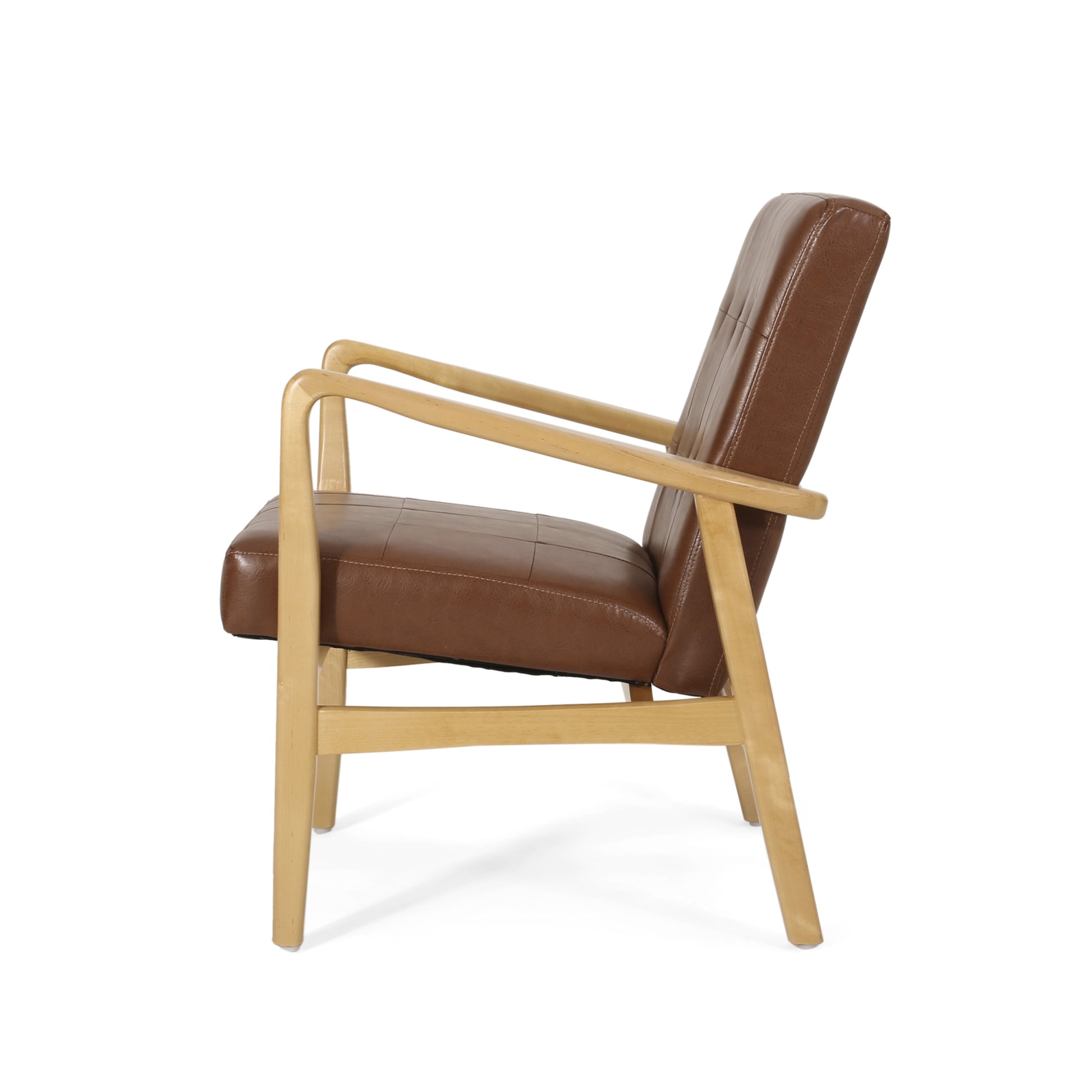 Club Chair Light Brown Pu