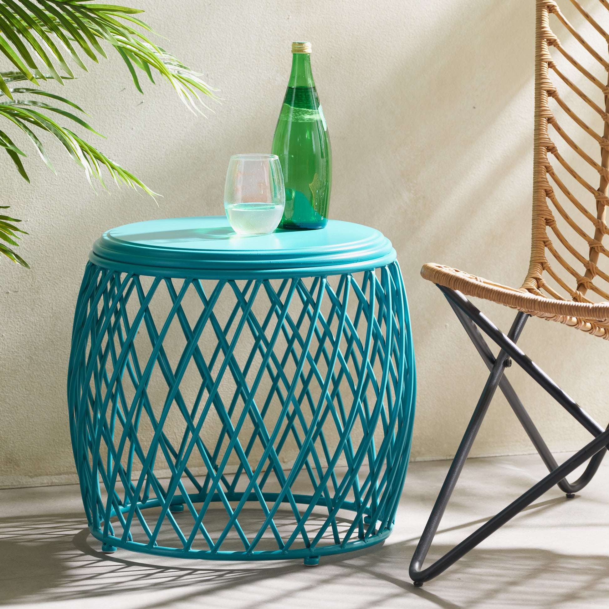 Alamera 19.75 Side Table Teal Iron