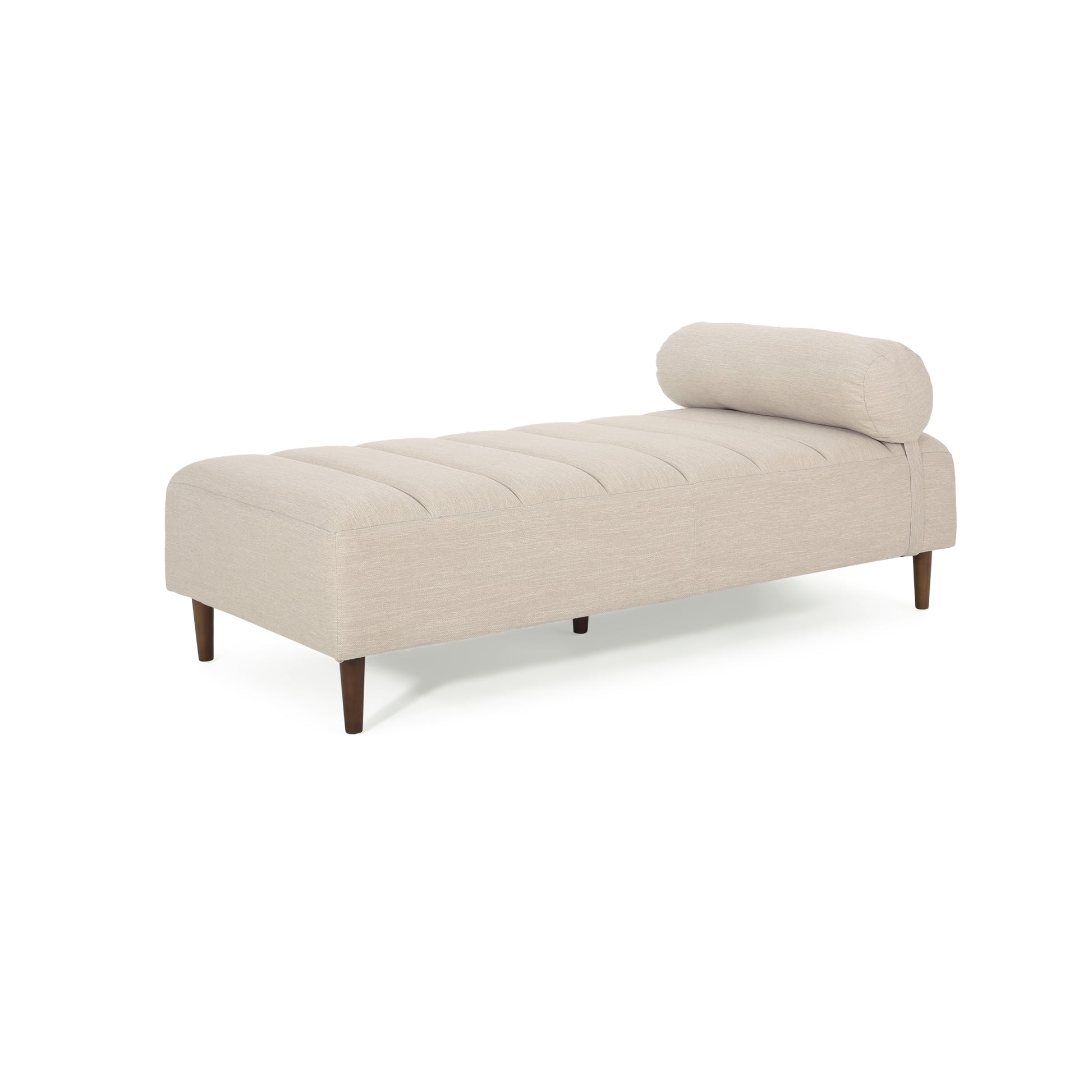 Chaise Lounge Beige Brown Fabric