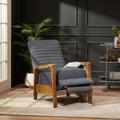 Fabric Wood Hand Recliner Charcoal Fabric