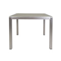 Outdoor Dining Table Anodized Aluminum Tempered Glass Table Top Square Silver And Gray 35