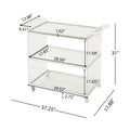 Bar Cart Clear Rattan Metal