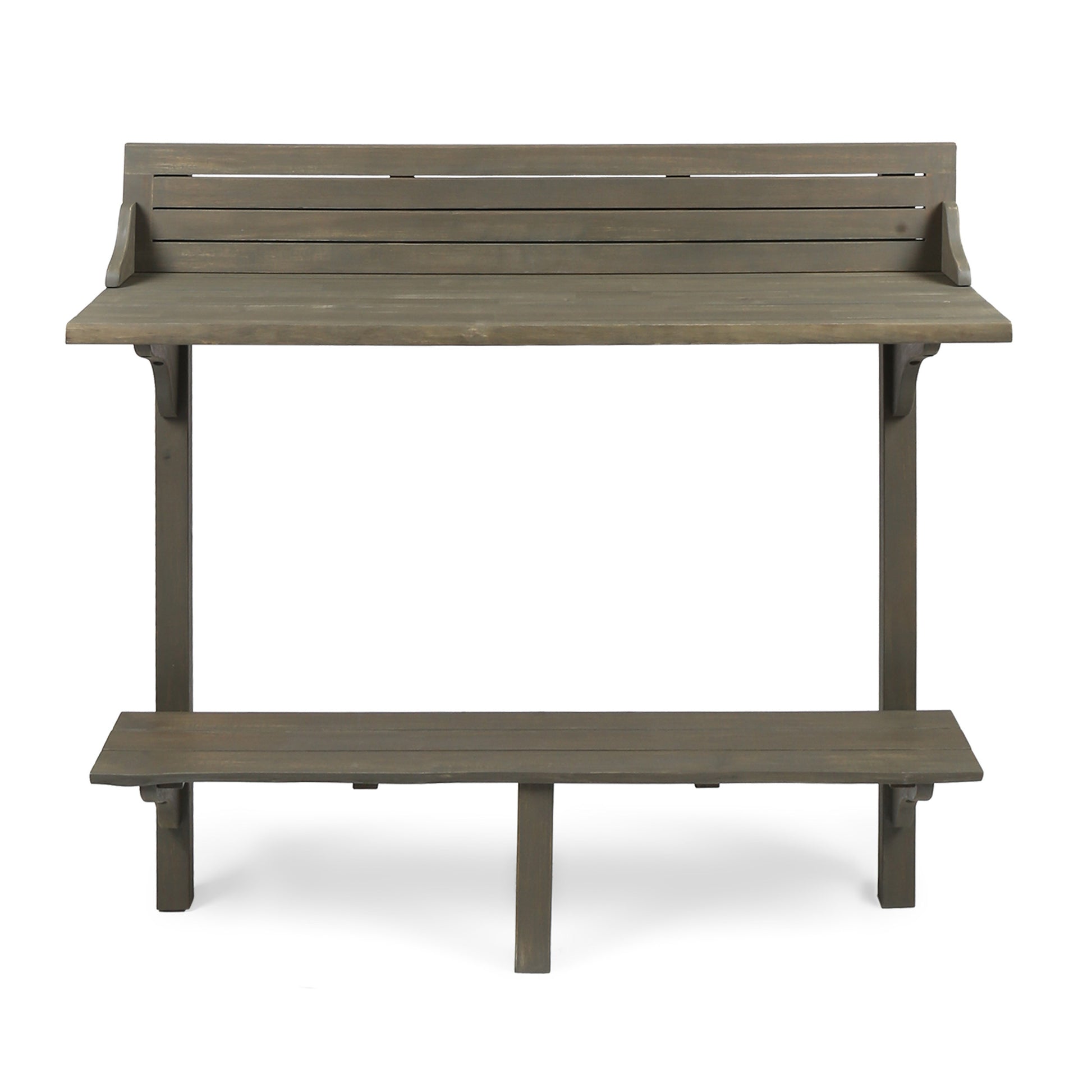 Outdoor Acacia Wood Balcony Bar Table, Gray Finish Gray Garden & Outdoor Acacia Wood