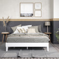 Nix Queen Platform Bed White Queen White Wood