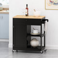 Kitchen Cart Black Wood