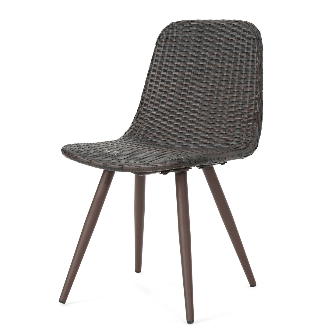 Gila Dining Chair With Powder Coated Legs Brown Multi Rattan