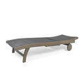 Banzai Chaise Lounge With Pull Out Tray Grey Acacia Wood