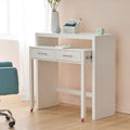 Desk With Upper Console Table White Solid Wood Mdf