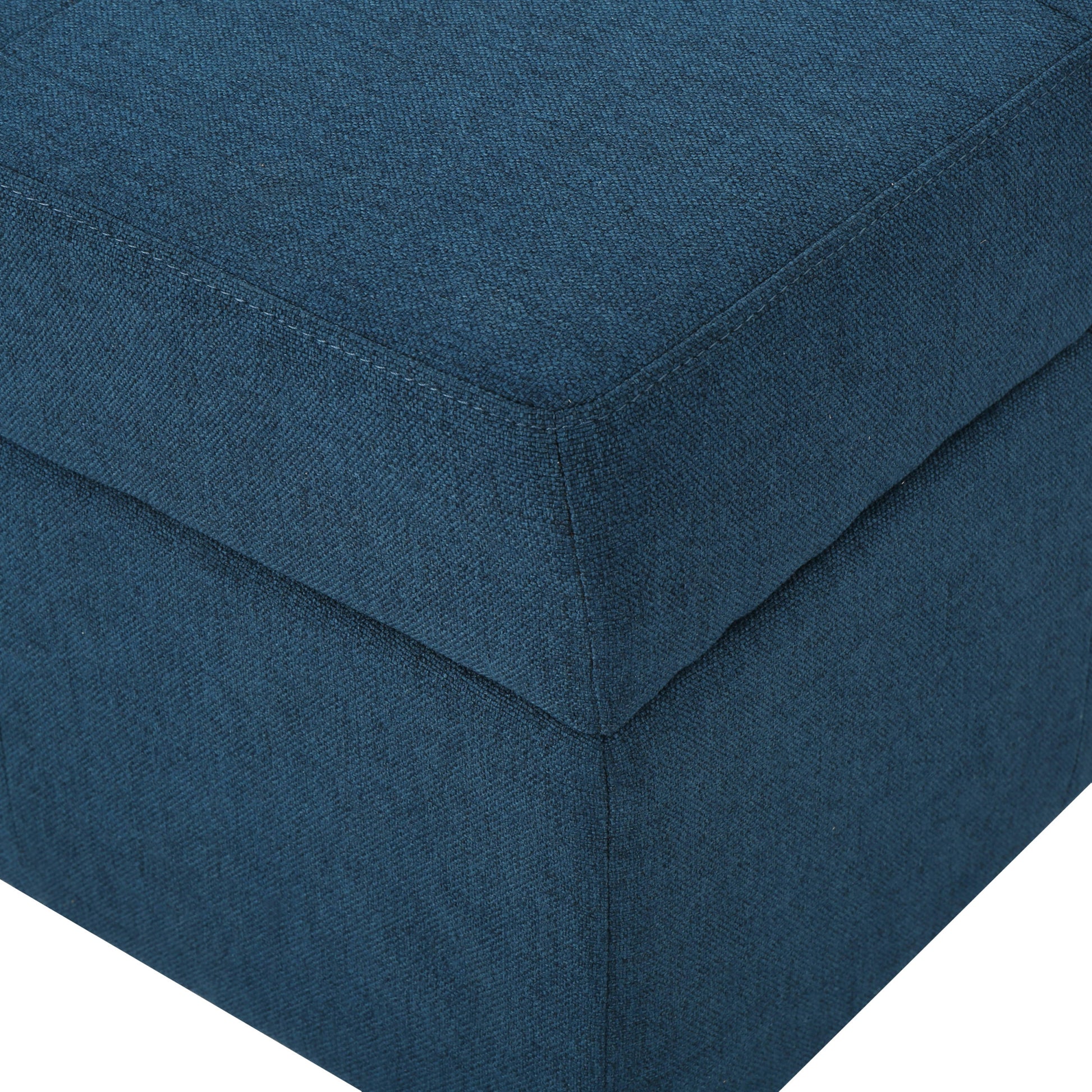 Larkin Storage Ottoman Navy Blue Fabric