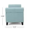 Hayes Armed Storage Bench Light Blue Fabric