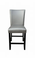 Camila Pu Counter Chair Set Of 2 Silver Silver White Wood