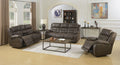 Aria Power Recliner Sofa Brown Brown Fabric 3 Seat