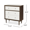 Nordic 3 Drawer Chest Walnut Mdf