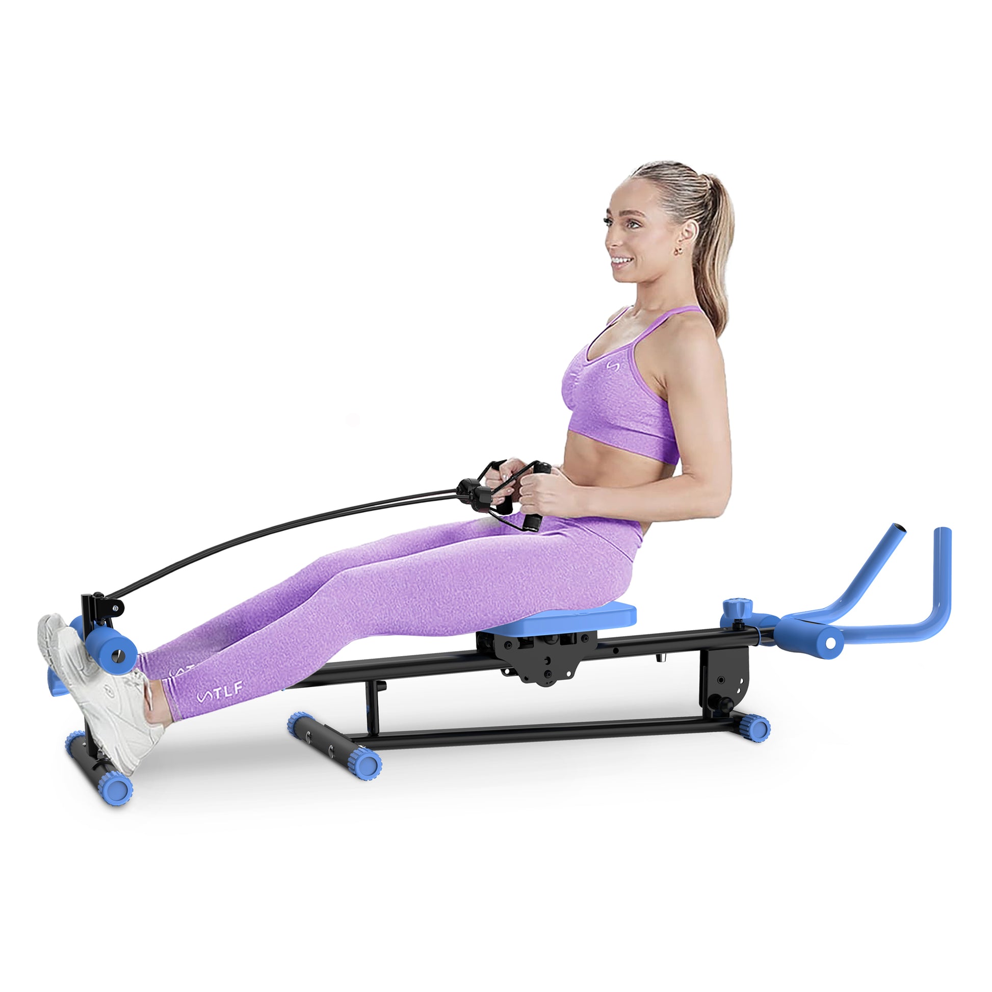 4 In 1 Ab Workout Exercise Equipment Rowing Machine Leg Press Machine Ab Glider Machine Roman Chair Fitness Equipment For Ab Workout Core Strength Training Black Blue Abs Rubber Steel Q235