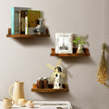 Floating Shelves For Wall Decor Storage, Wall Shelves Set Of 5 Rustic Brown Engineered Wood