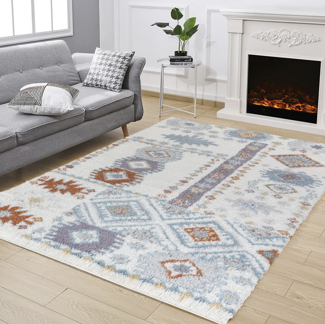 Loft Shag Gc Czy1007 Ivory 5 Ft. 3 In. X 7 Ft. Shaggy Area Rug Ivory Polyester