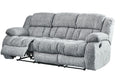 Stonic Grey Reclining Sofa Gray Fabric 3 Seat