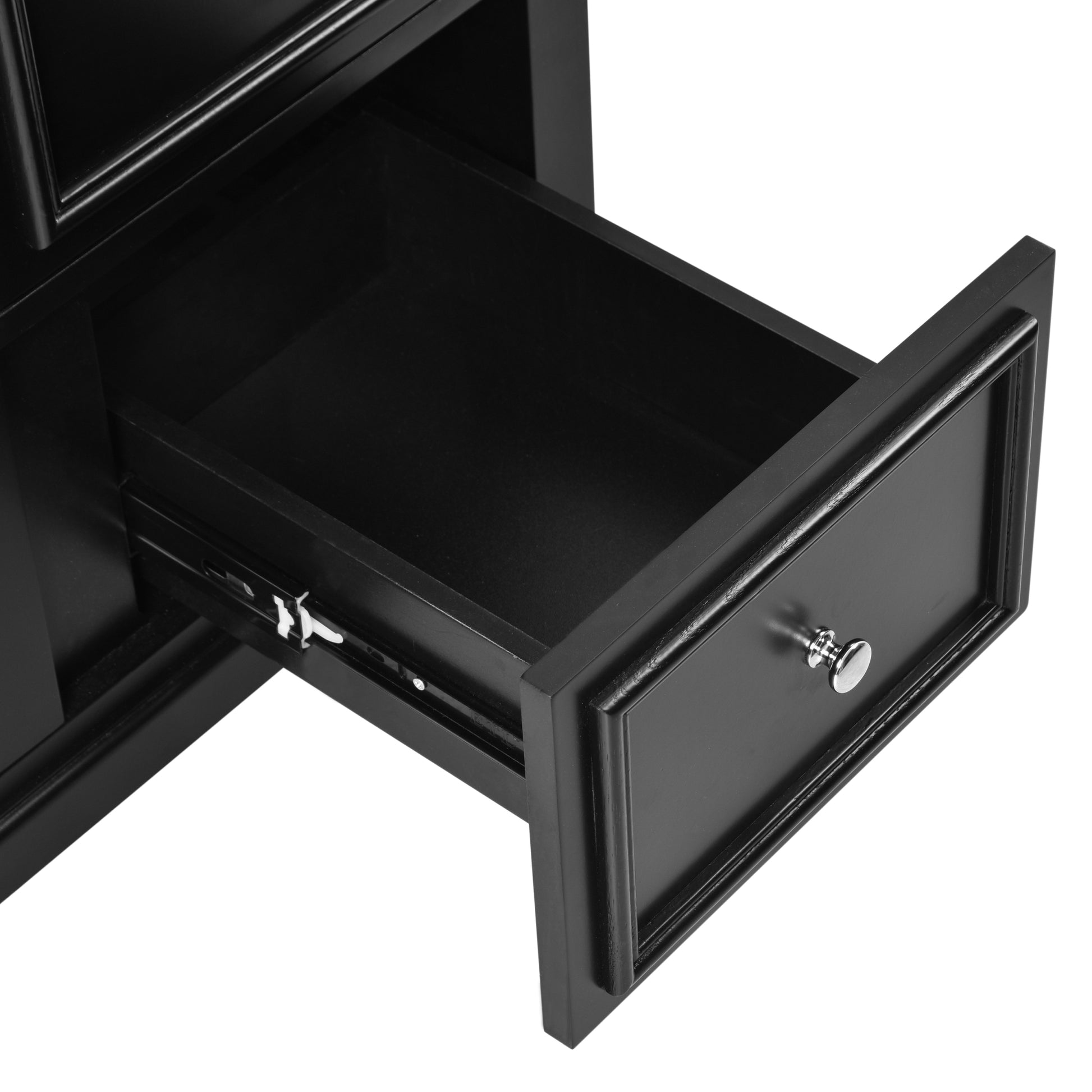 30 Inch Bathroom Vanity Cabinet With Ceramic Basin, 3 Drawers And Adjustable Shelves Black Bathroom Solid Wood Mdf