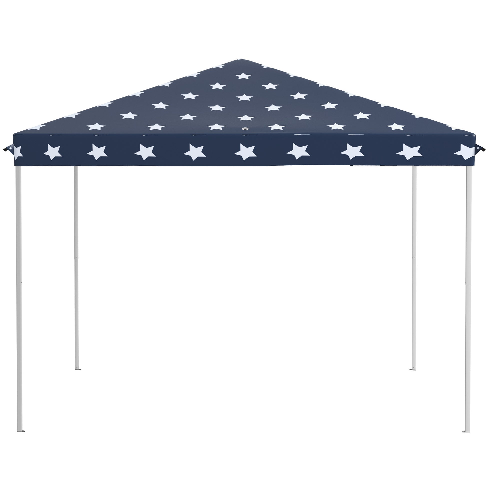 Outsunny 10' X 10' Pop Up Canopy Tent With Netting, Instant Gazebo, Ez Up Screen House Room With Carry Bag, Height Adjustable, For Outdoor, Garden, Patio, American Flag Multicolor Steel