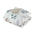 7 Piece Printed Seersucker Comforter Set With Throw Blanket Taupe Blush Full Queen Multicolor Polyester