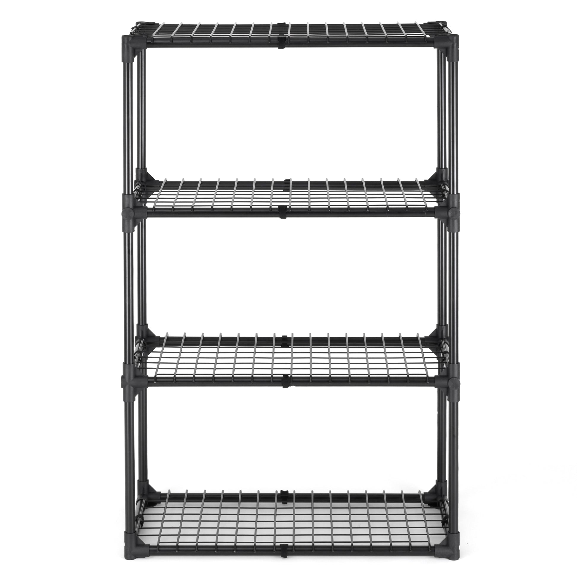 4 Shelf Wire Rack 1Pack Black Steel