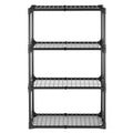 4 Shelf Wire Rack 1Pack With Cover Black Steel