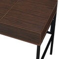 Verster Oak & Black Finish Writing Desk W Usb Black,Oak Metal,Synthetic Wood