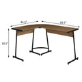 Oak And Black L Shape Computer Desk Black Brown Computer Desk L Shape Desk Wood Metal Sled