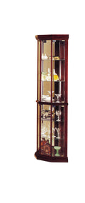 Huxley Cherry Finish Curio Cabinet Corner Cherry Synthetic Wood