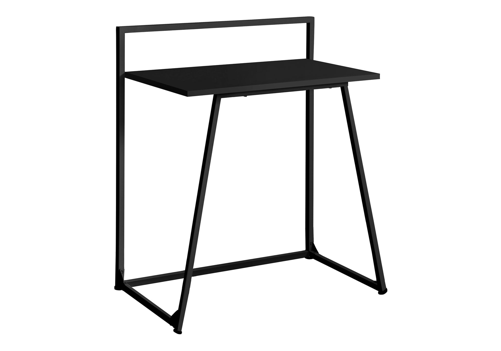 Computer Desk, Home Office, Laptop, 30"L, Work, Black Laminate, Black Metal, Contemporary, Modern Black Mdf