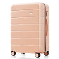 Premium Abs Travel Luggage Set3 Piece Tsa Lock Suitcase Group With 20, 24, And 28 Inch Sizes With 360 Spinner Wheels, Pink Pink Abs