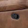 Rudger Manual Reclining Sofa Brown Dark Brown Wood 3 Seat
