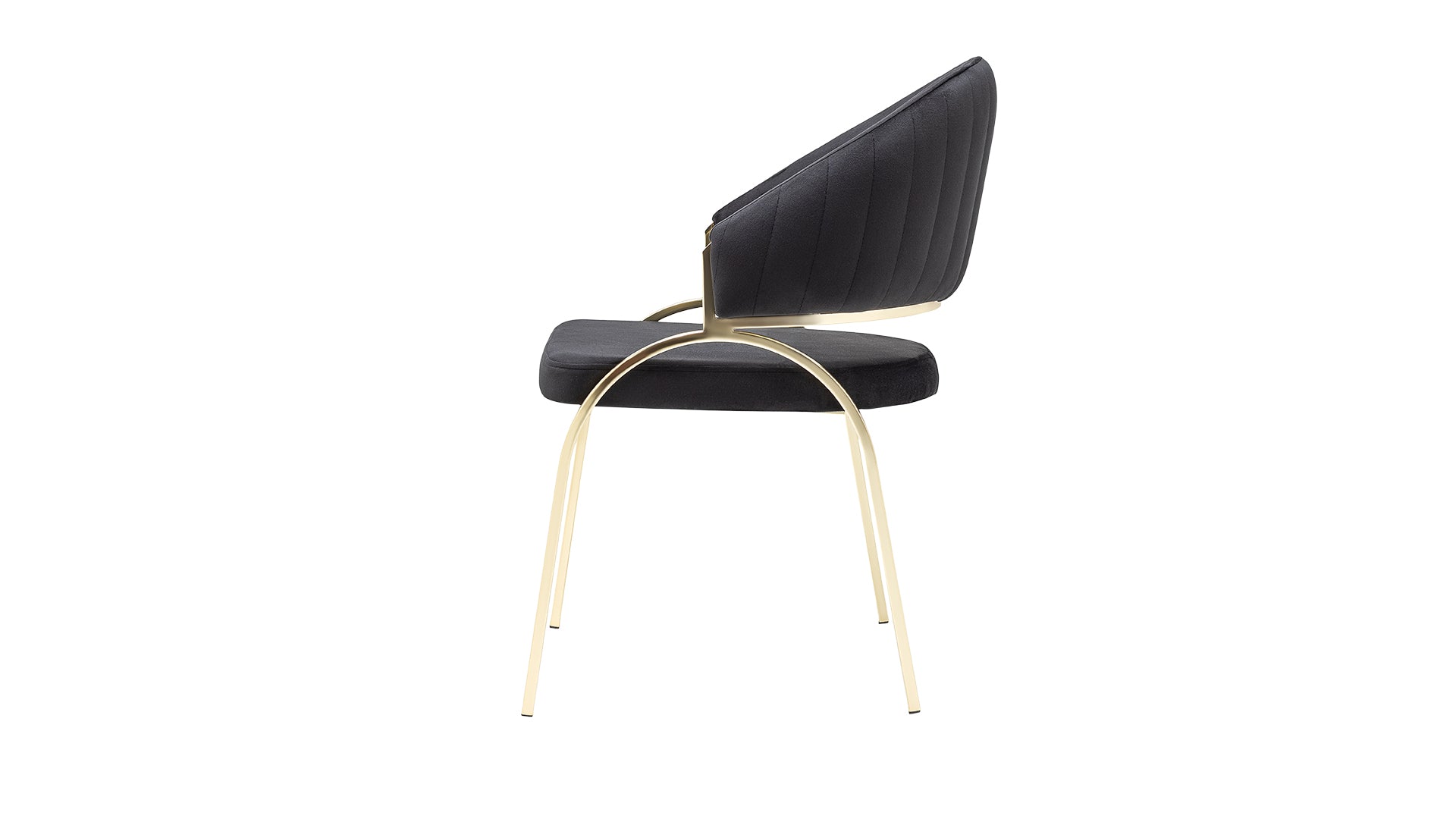 Ruby Modern & Contemporary Style Chair Made With Metal & Gold Legs In Black Color Black Primary Living Space Contemporary Plush Metal