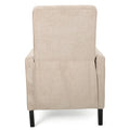 Minimalist Natural Linen Fabric Push Back Chair Natural Fabric