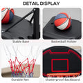 Soozier Portable Basketball Hoop Stand, 5.1 6.9Ft Height Adjustable Basketball System With 29'' Backboard And Wheels For Indoor And Outdoor Use, Black Black Steel