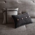 7 Piece Faux Suede Comforter Set Grey King King Grey Polyester