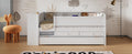Multi Functional Twin Daybed With Drawers And Trundle, Headboard Storage And Tables, Usb Charging Station, White Box Spring Not Required Twin White Wood Daybeds Pine