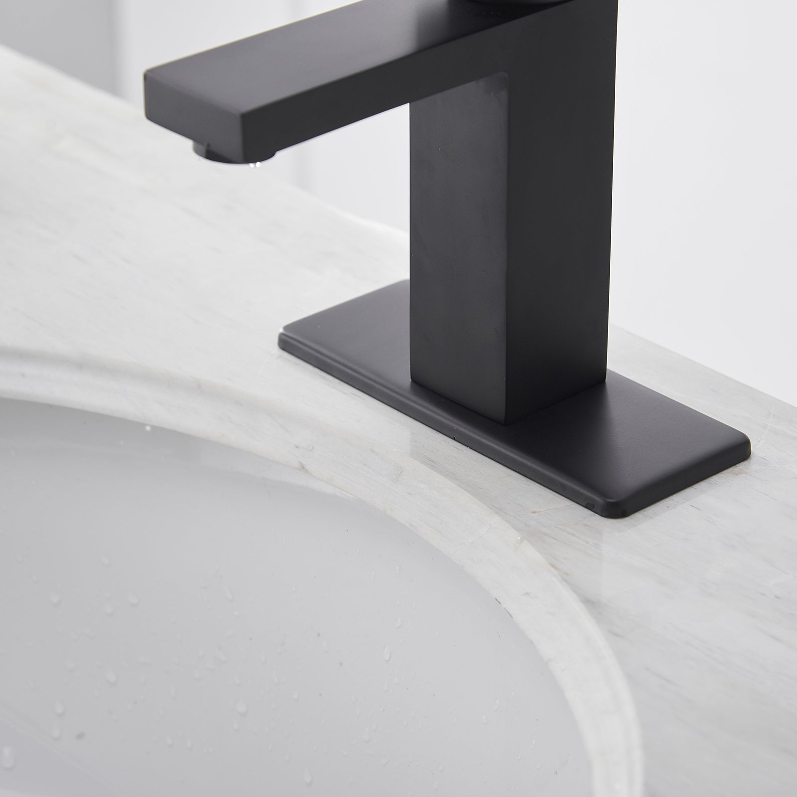 Matte Black Low Arc Single Handle Bathroom Sink Faucet With Drain Matte Black Brass