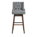 Coolmore Bar Stools Set Of 2 Counter Height Chairs With Footrest For Kitchen, Dining Room And 360 Degree Solid Wood Legs Swivel Bar Stools Set Of 2 Gary Linen Gray Foam Linen