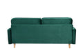 Sofa Simple Small House Double Three Person Straight Row American Retro Green Velvet Furniture Fabric Sofa Small Living Room Bedroom Office Green Velvet Solid Wood 3 Seat