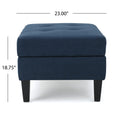 Storage Ottoman Navy Blue Fabric