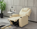 Recliner Chair Modern Recliner Sofa Faux Leather Recliners With Cup Holders,Remote Control Beige Faux Leather