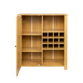 Storage Cabinet, Rattan Cabinet With 2 Adjustable Shelves,Sideboard Buffet Cabinet, Wine Cabinet,Coffee Bar Cabinet For Living Room Oak Mdf