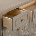 Dauphin Handpainted Entryway Storage Cabinet, Grey Cashmere Wood Gray Solid Wood Mdf Solid Wood Mdf