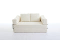 Modern Minimalist Sofa, Fold Out Sofa Bed, Convertible Chair Floor Couch & Sleeping Mattress For Living Room, Bedroom, Apartment, Removable Backrest, White White Chenille Soft Vintage Chenille 2 Seat