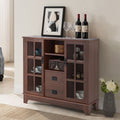 Walnut 2 Door Server With 2 Drawer Walnut Dining Room Open Storage Wood Glass