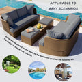 Customizable Outdoor Patio Furniture Set, Wicker Furniture Sofa Set With Thick Cushions, Suitable For Backyard, Porch. Yes Gray Garden & Outdoor Complete Patio Sets Hdpe