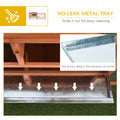 Pawhut Rabbit Hutch 2 Story Bunny Cage Small Animal House With Slide Out Tray, Detachable Run, For Indoor Outdoor, 61.5