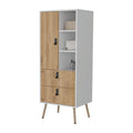 Kimball Tall Dresser, Modern Design With 2 Drawers And Large Storage Multicolor Particle Board Engineered Wood