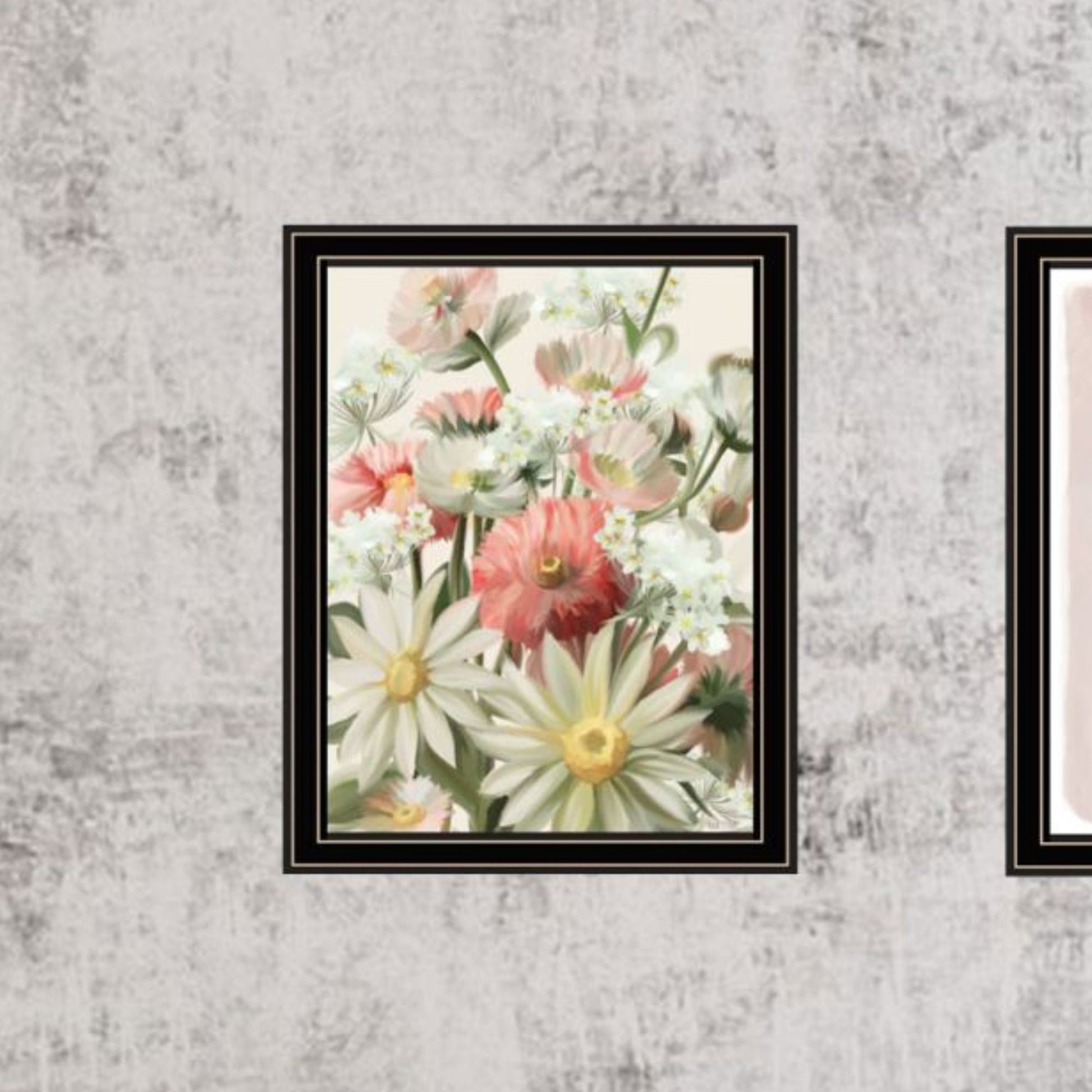 "Summer Wildflowers Just For You" Framed Wall Art For Living Room, Wall Art Print For Home Decor, Bedroom Wall Art By House Fenway Multicolor Wood Paper